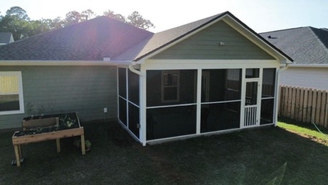 Screened porch addition additional view